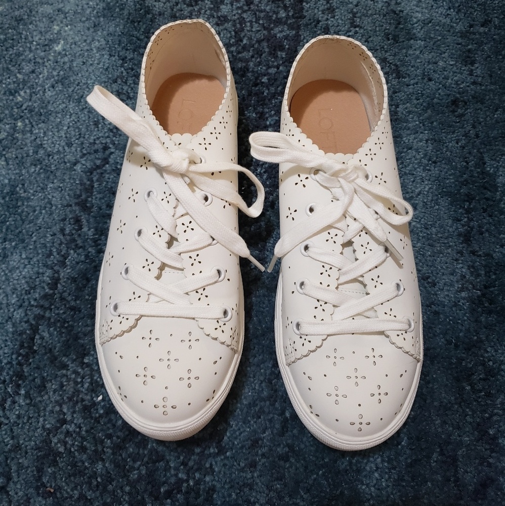 LOFT Eyelet Lace Up Sneakers